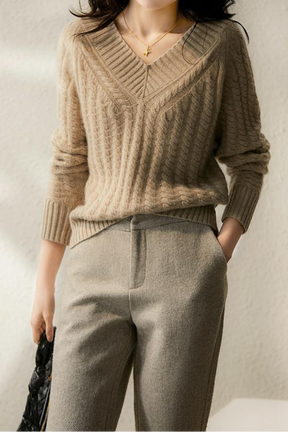 Konf | Pull En Maille à Col En V Pour Femmes Romy