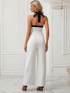 combinaisons larges jambes évasé dos nu licou sans manches femme casual élégant mode | KONF