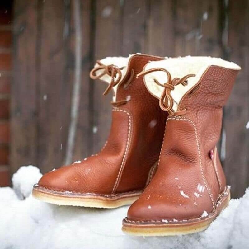 Konf | Bottes Imperméables en Cuir Polaire Avec Doublure en Laine