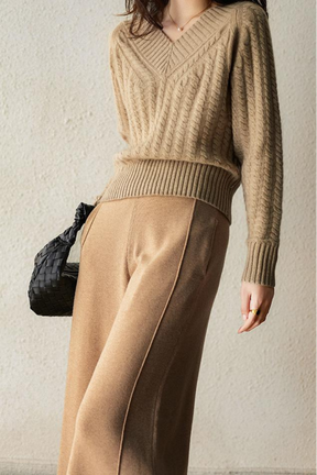 Konf | Pull En Maille à Col En V Pour Femmes Romy