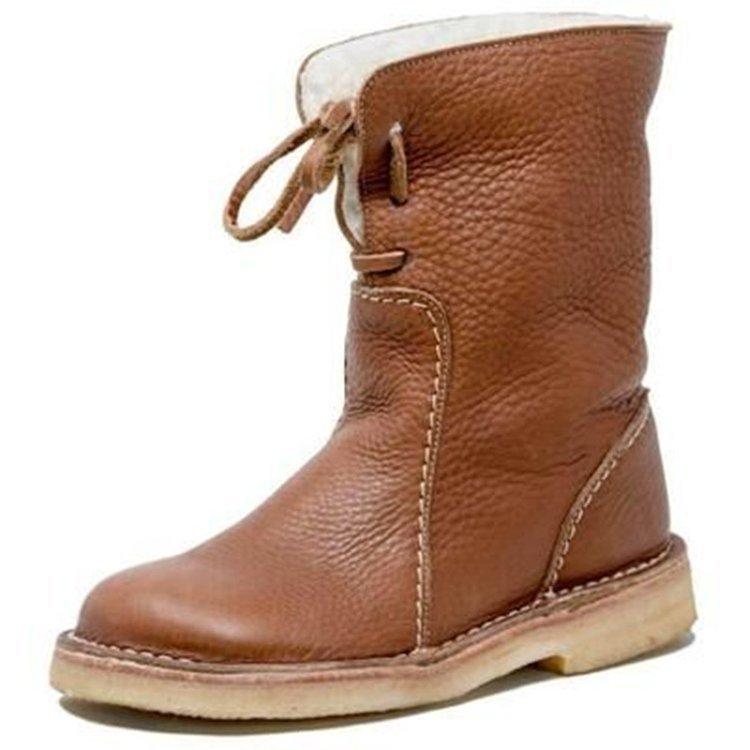 Konf | Bottes Imperméables en Cuir Polaire Avec Doublure en Laine