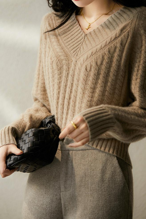 Konf | Pull En Maille à Col En V Pour Femmes Romy
