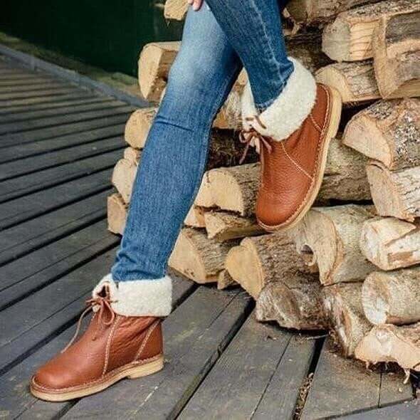 Konf | Bottes Imperméables en Cuir Polaire Avec Doublure en Laine