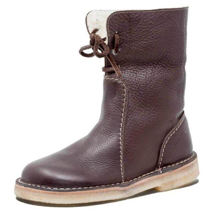 Konf | Bottes Imperméables en Cuir Polaire Avec Doublure en Laine