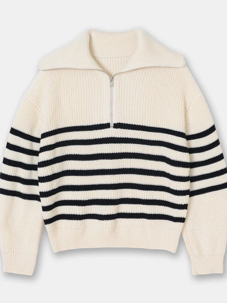 Konf | Pull tricoté féminin avec fermeture éclair