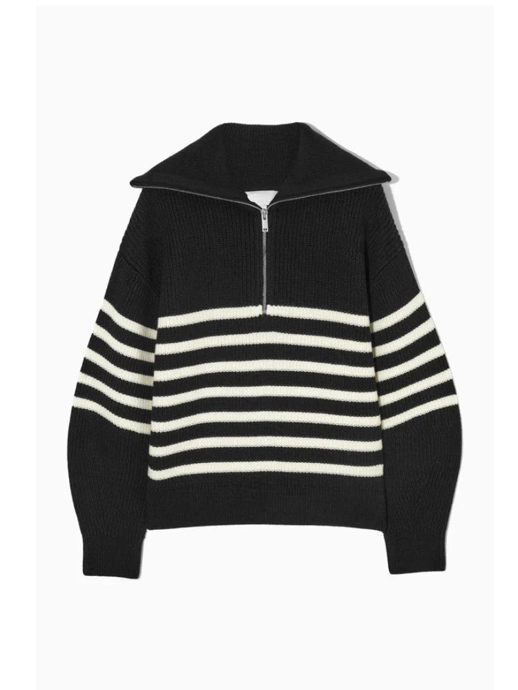 Konf | Pull tricoté féminin avec fermeture éclair