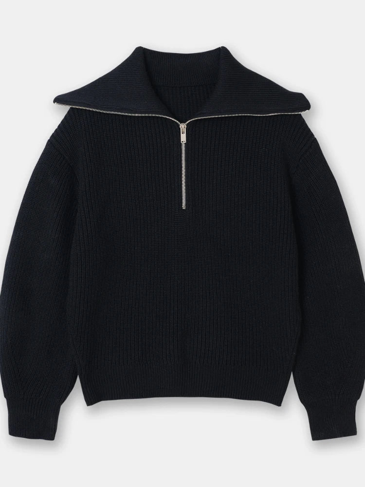 Konf | Pull tricoté féminin avec fermeture éclair